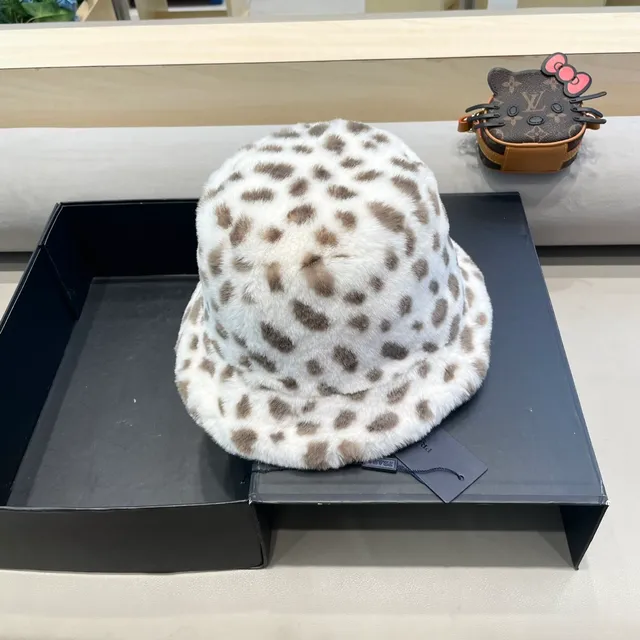 Prada Leopard-Print Faux Fur Beret 5