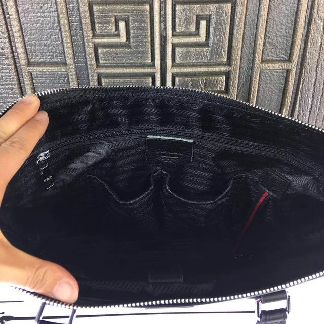 Prada Linea Rossa Black White Pebbled Leather Racing Stripe Boston Bag 5
