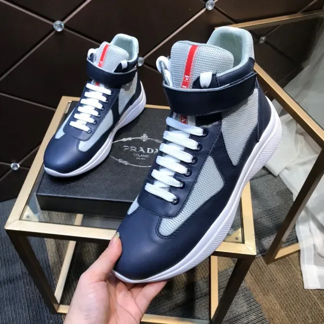 Prada Linea Rossa Navy and Gray High-Top Lifestyle Sneakers 2