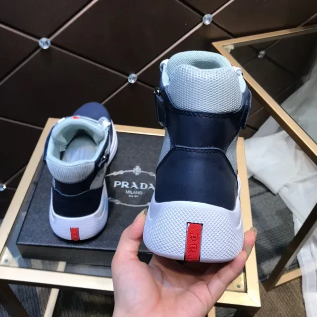 Prada Linea Rossa Navy and Gray High-Top Lifestyle Sneakers 5