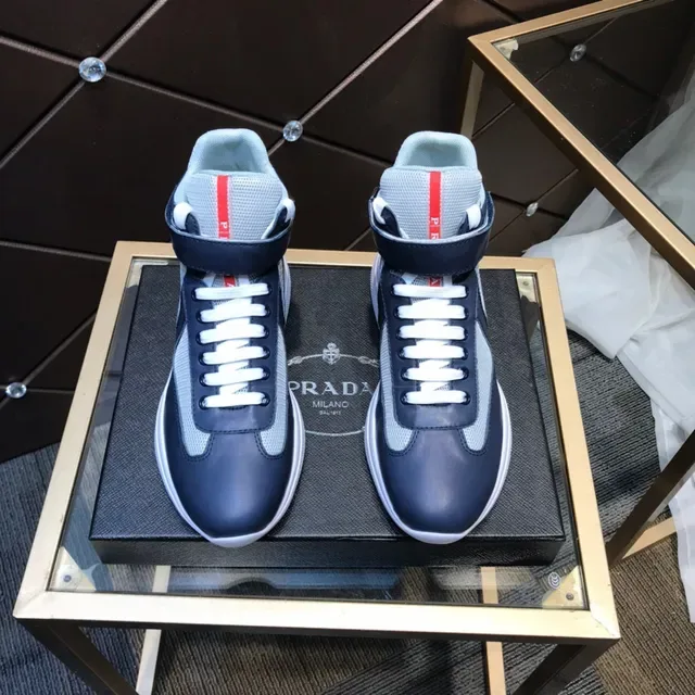 Prada Linea Rossa Navy and Gray High-Top Lifestyle Sneakers 8