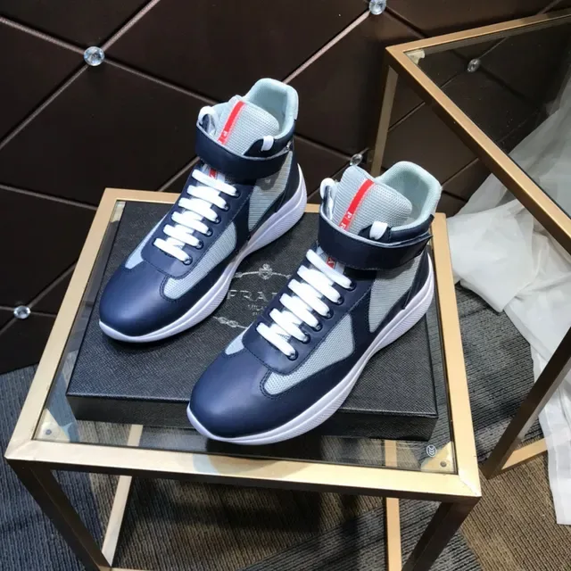 Prada Linea Rossa Navy and Gray High-Top Lifestyle Sneakers 9