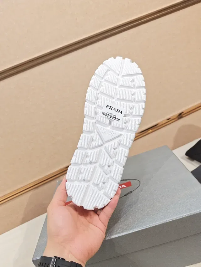 Prada White Gray Two-Tone Suede And Smooth Upper Chunky Sneakers 2