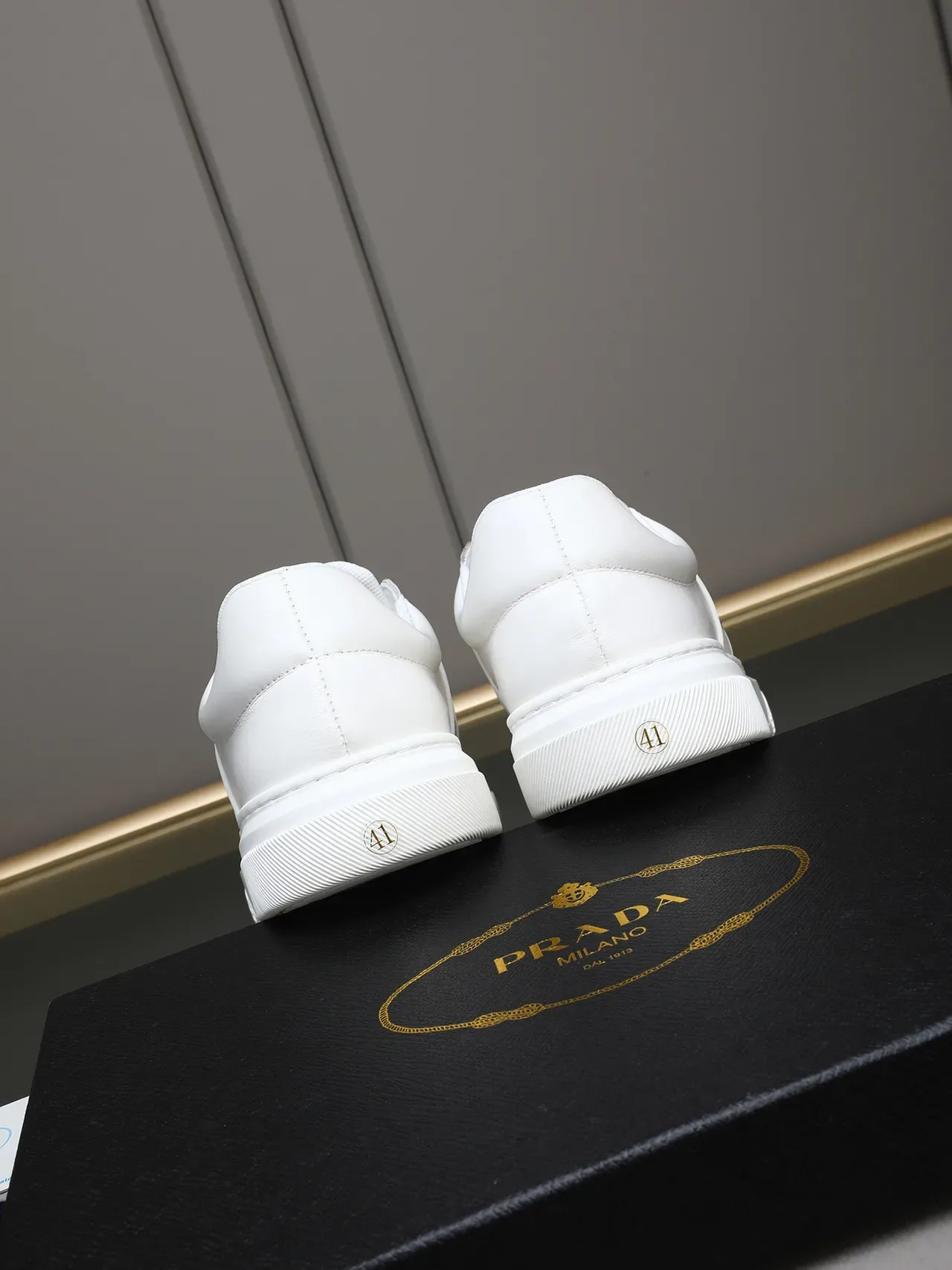 Prada White Red Low-Top Platform Sole Lifestyle Sneakers 3