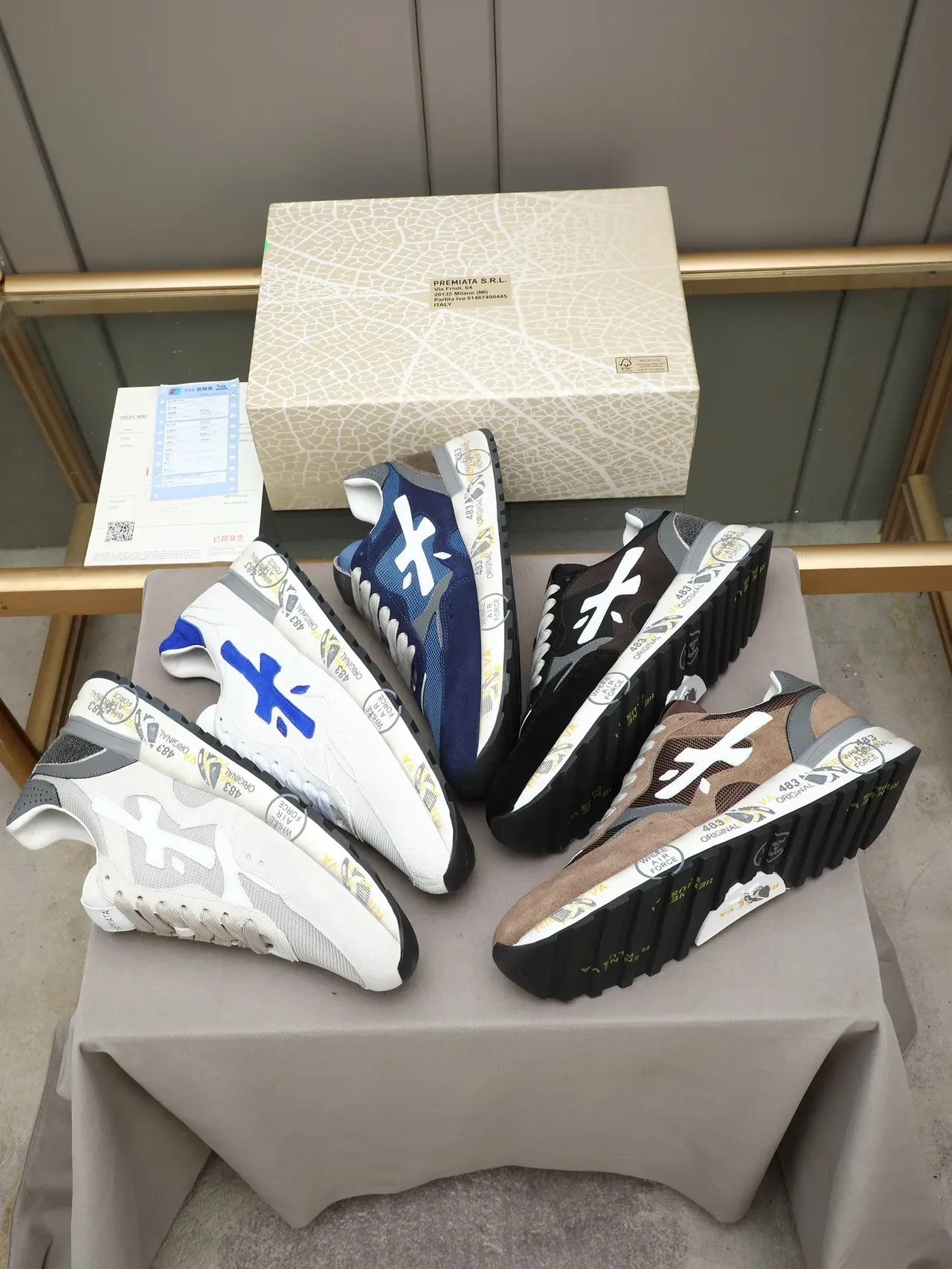 Premiata Gray Black Mixed-Material Upper Sculpted Printed Midsole Sneakers 2