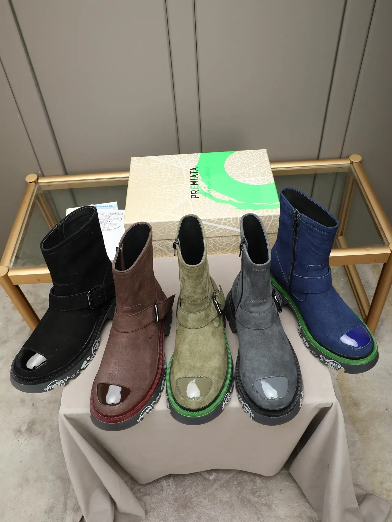 Premiata Rien Ne Va Plus Black Suede Buckle Strap Ankle Boot 2