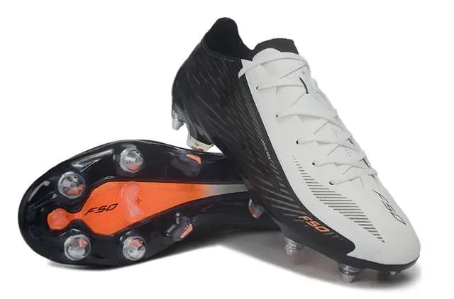 Puma F50 Sprintweb Black White Orange Firm-Ground Soccer Shoes 4