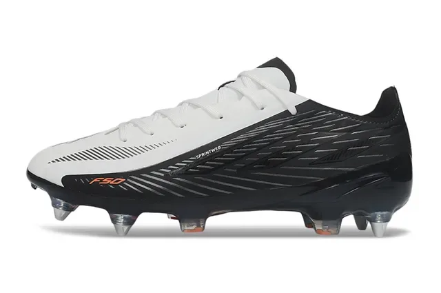 Puma F50 Sprintweb Black White Orange Firm-Ground Soccer Shoes 7