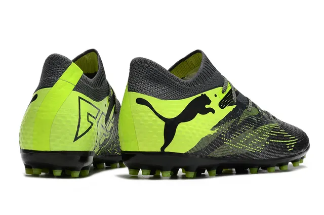Puma Future Z Preto Verde Upper Knit Cadarço Assimétrico Sapatos de Futebol Gramado 5