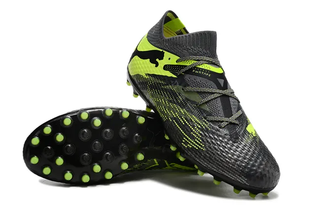 Puma Future Z Preto Verde Upper Knit Cadarço Assimétrico Sapatos de Futebol Gramado 6