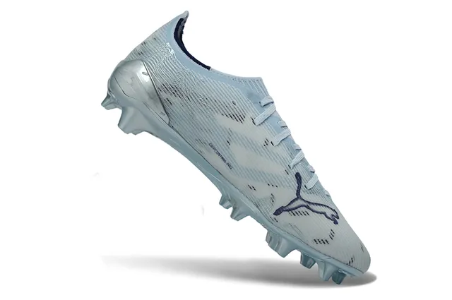 Puma Future Z Bleu Argent Haut en Tricot Léger Semelle Translucide Terrain Firme Chaussures de Football 2