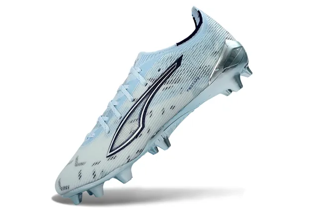 Puma Future Z Bleu Argent Haut en Tricot Léger Semelle Translucide Terrain Firme Chaussures de Football 3
