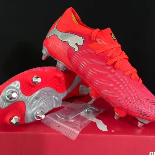 Puma Future Z Red Silver Low-Cut Knit Upper Firm-Ground Soccer Shoes