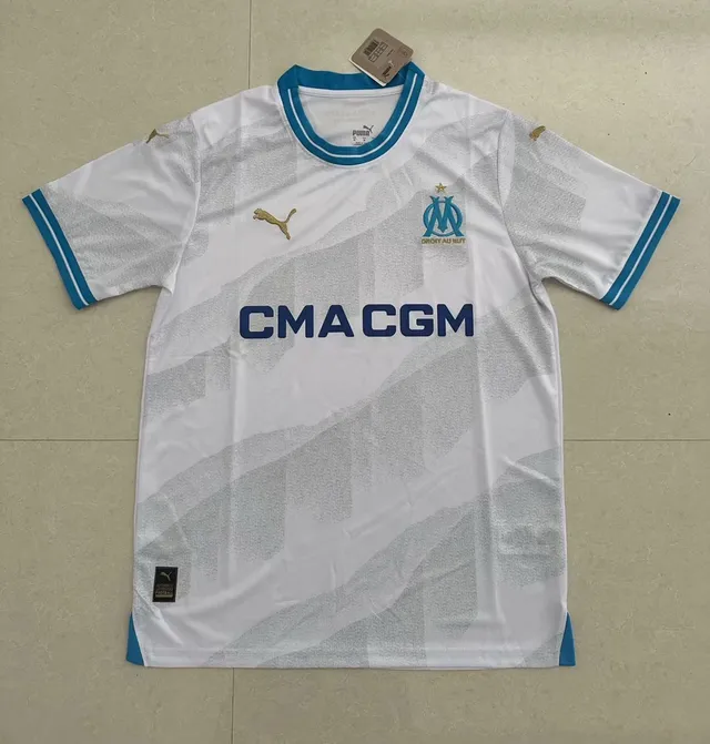 Puma Olympique de Marseille Jersey blanc avec bande bleue 3
