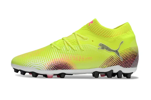 Puma أصفر متعدد الألوان حاشية عالية خياطة ربط غير متماثل أرض صلبة أحذية كرة القدم 7