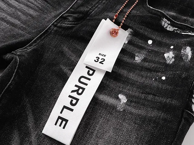 Purple Brand Distressed Black Paint-Splatter Ripped Jeans 8