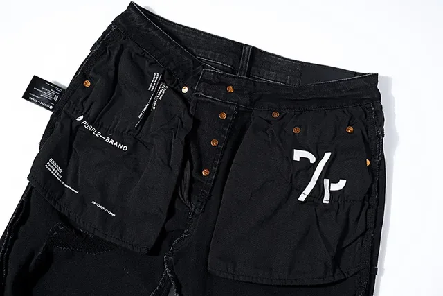 Purple Brand Distressed Paint-Splatter Black Denim Jeans 6