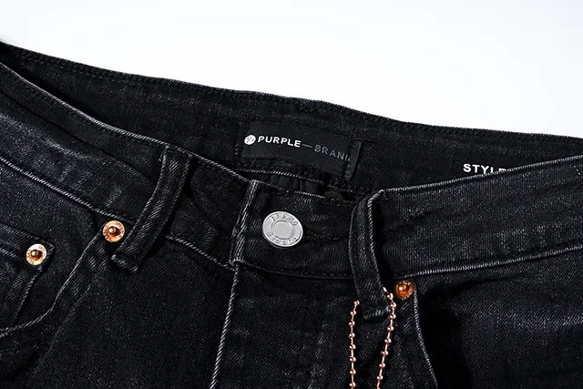 Purple Brand Distressed Paint-Splatter Black Denim Jeans 13