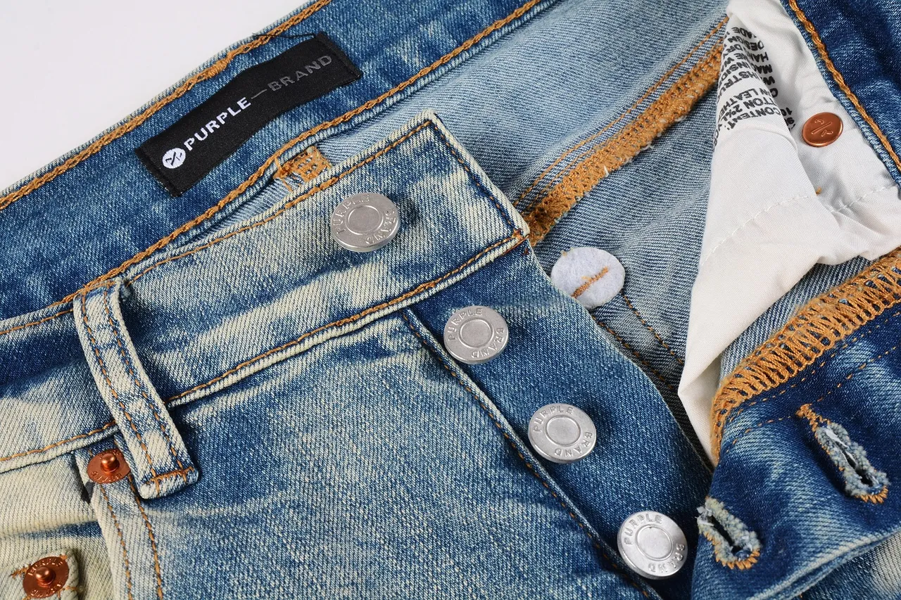 Purple Brand Distressed Paint-Splatter Light-Wash Jeans 13