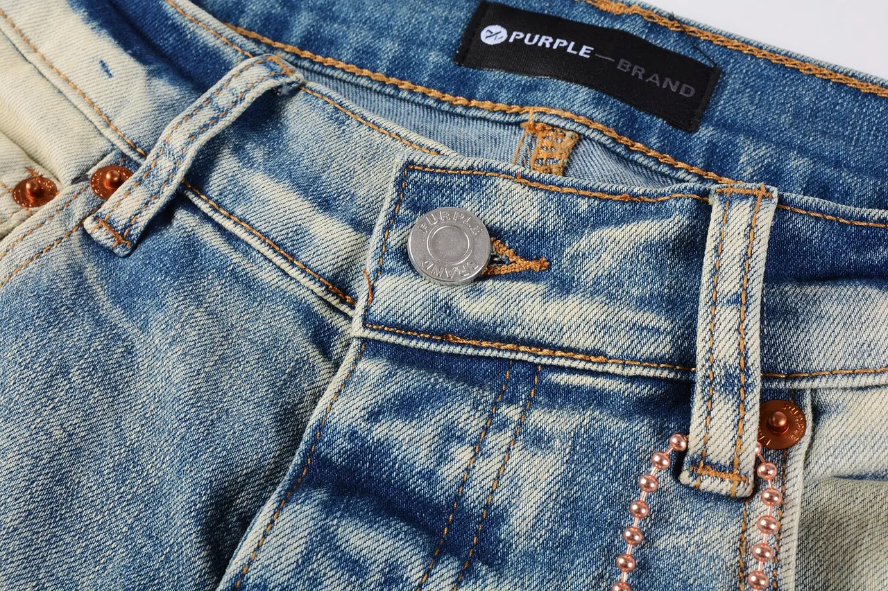 Purple Brand Distressed Paint-Splatter Light-Wash Jeans 15
