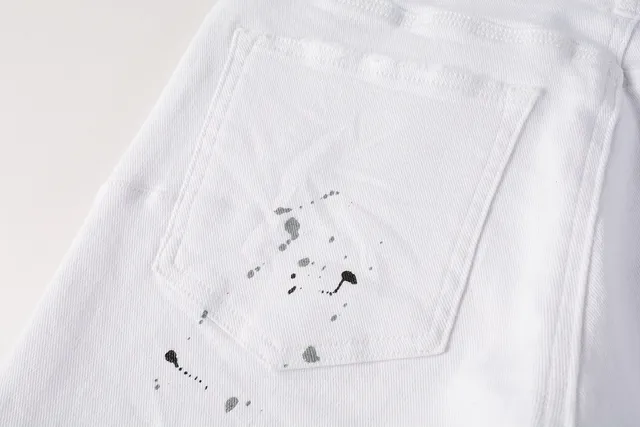 Purple Brand Jeans slim fit avec taches de peinture blanche déchirées 5