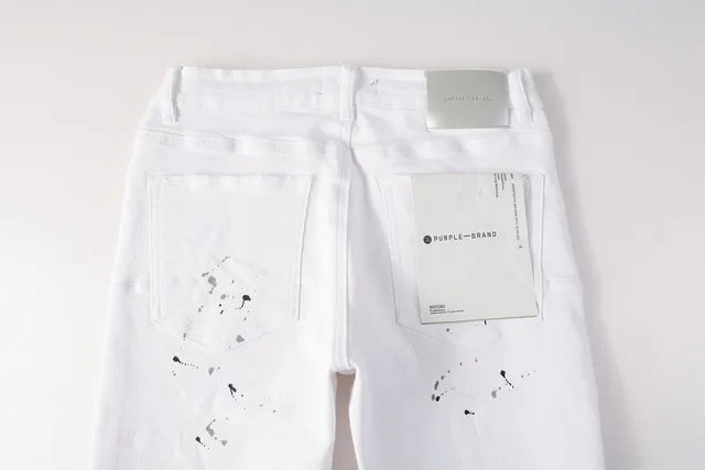 Purple Brand Jeans slim fit avec taches de peinture blanche déchirées 6
