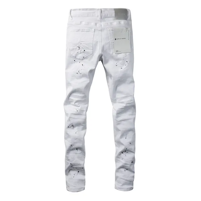 Purple Brand Jeans slim fit avec taches de peinture blanche déchirées 15