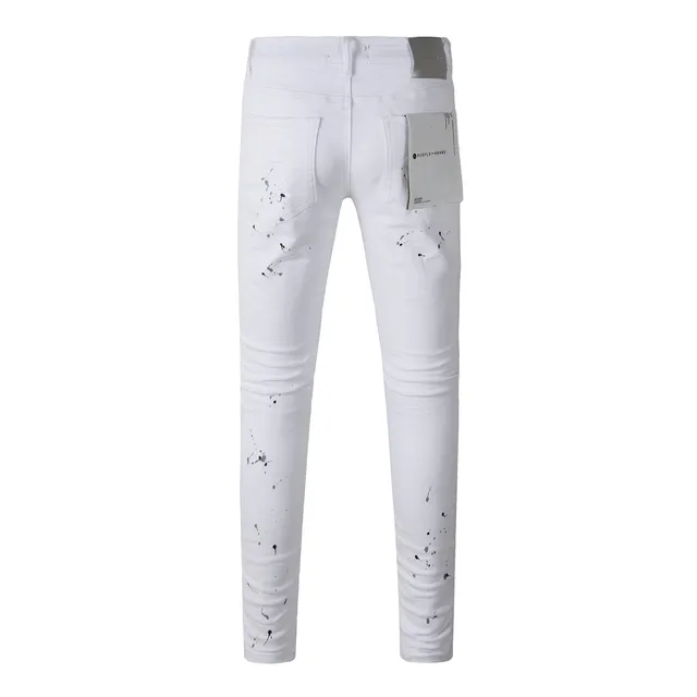 Purple Brand Jeans slim fit avec taches de peinture blanche déchirées 17
