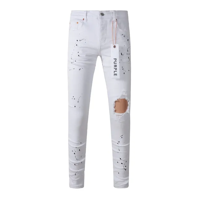 Purple Brand Jeans slim fit avec taches de peinture blanche déchirées 18