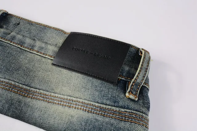 Purple Brand Slim-Straight Mid-Rise Distressed Fade Wash Jeans 7