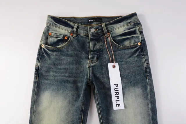 Purple Brand Slim-Straight Mid-Rise Distressed Fade Wash Jeans 14