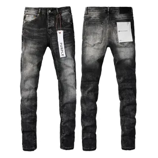 Purple Brand Washed Black Slim-Fit Distressed Jeans