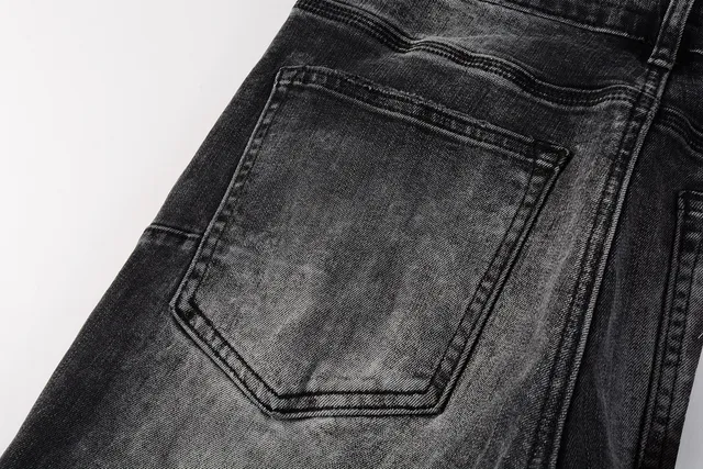 Purple Brand Washed Black Slim-Fit Distressed Jeans 5