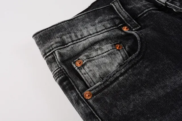 Purple Brand Washed Black Slim-Fit Distressed Jeans 10