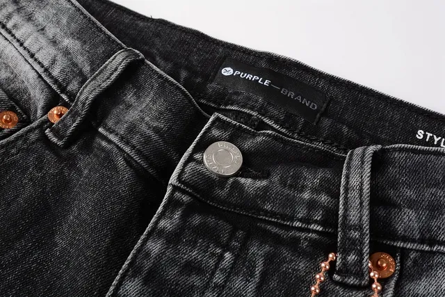 Purple Brand Washed Black Slim-Fit Distressed Jeans 12