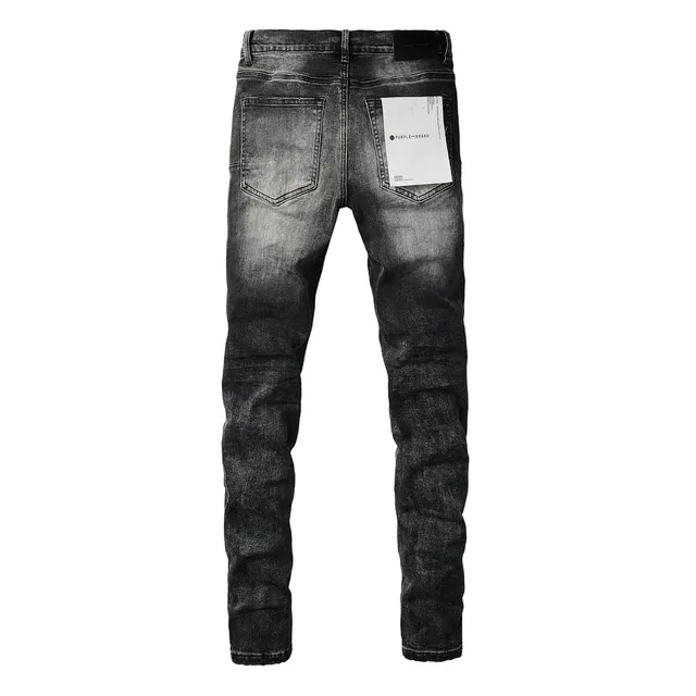 Purple Brand Washed Black Slim-Fit Distressed Jeans 14