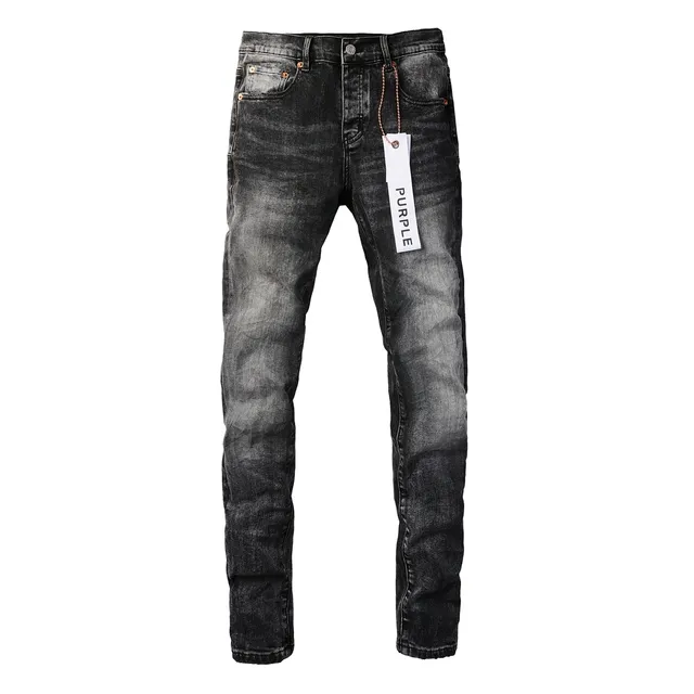 Purple Brand Washed Black Slim-Fit Distressed Jeans 15