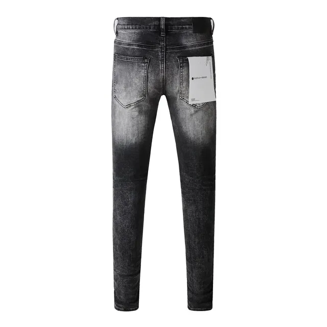 Purple Brand Washed Black Slim-Fit Distressed Jeans 16