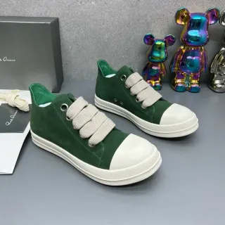Rick Owens DRKSHDW Geobasket Green Suede Strap-Lace Lifestyle Sneakers