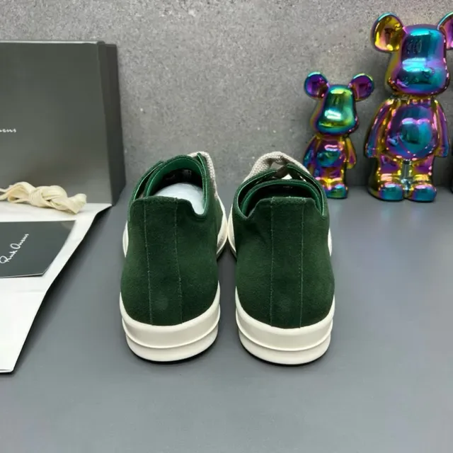 Rick Owens DRKSHDW Geobasket Green Suede Strap-Lace Lifestyle Sneakers 8