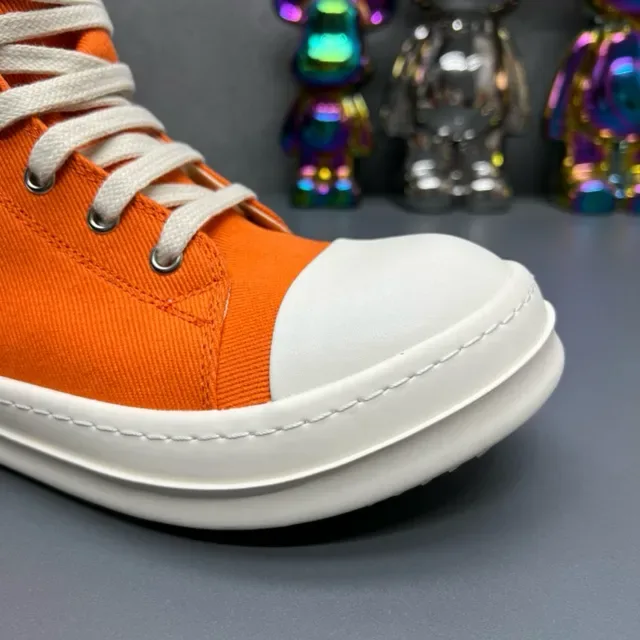 Rick Owens Geobasket Orange Canvas High-Top Lifestyle Sneakers 3
