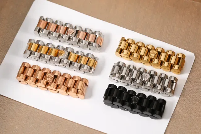 Rolex Jubilé and President Multicolor Oyster-Style Link Construction Crown Emblem Bracelet 1