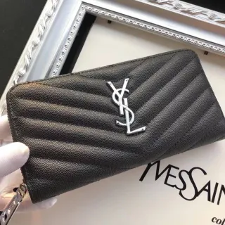 Saint Laurent Loulou Quilted Black Leather Long Wallet