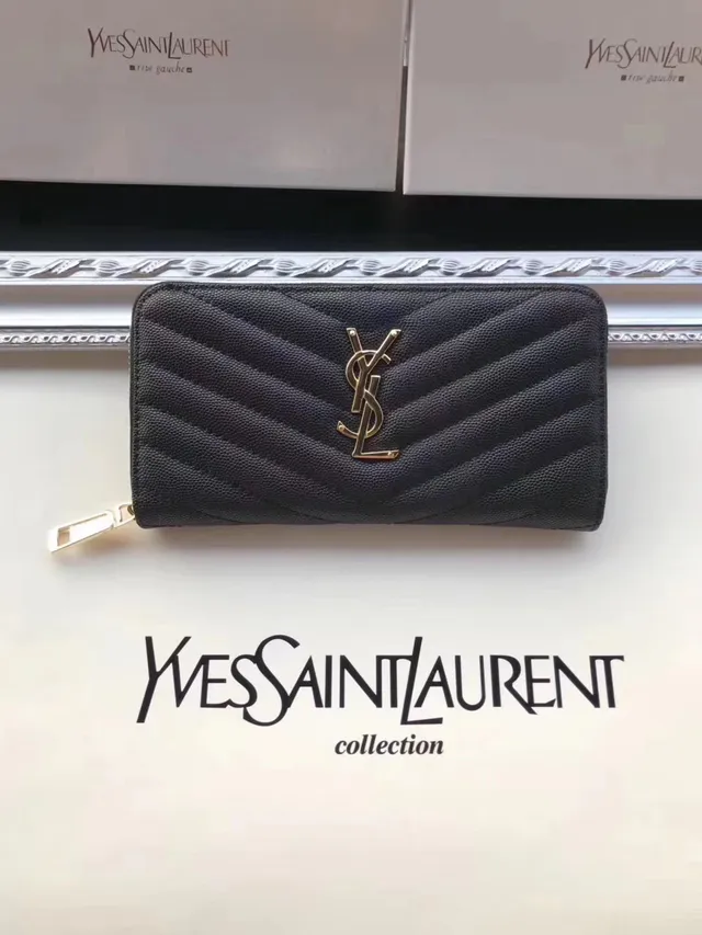 Saint Laurent Loulou Quilted Black Leather Long Wallet 3