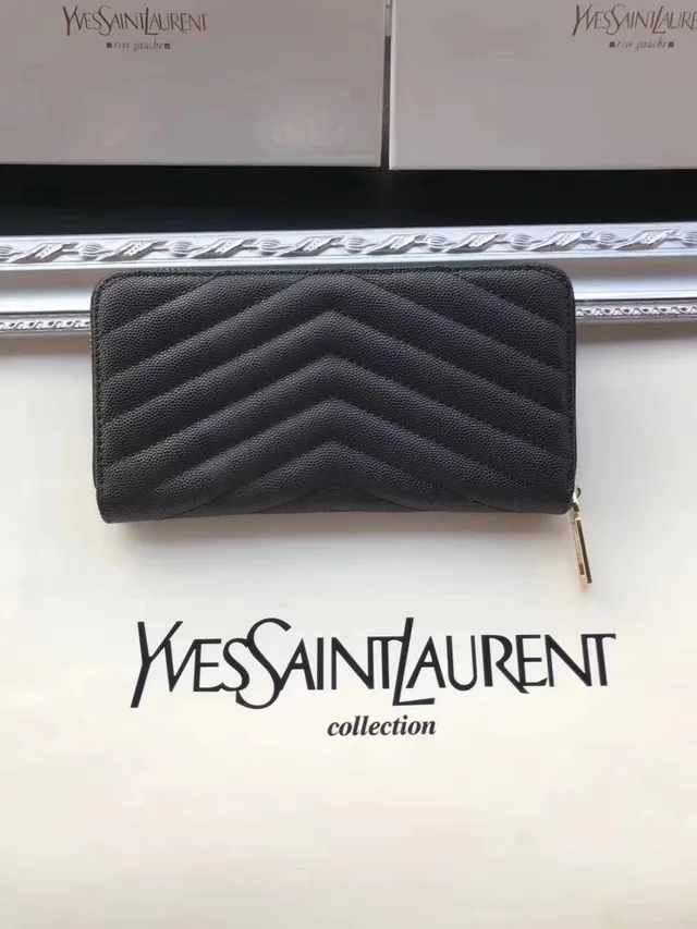 Saint Laurent Loulou Quilted Black Leather Long Wallet 7