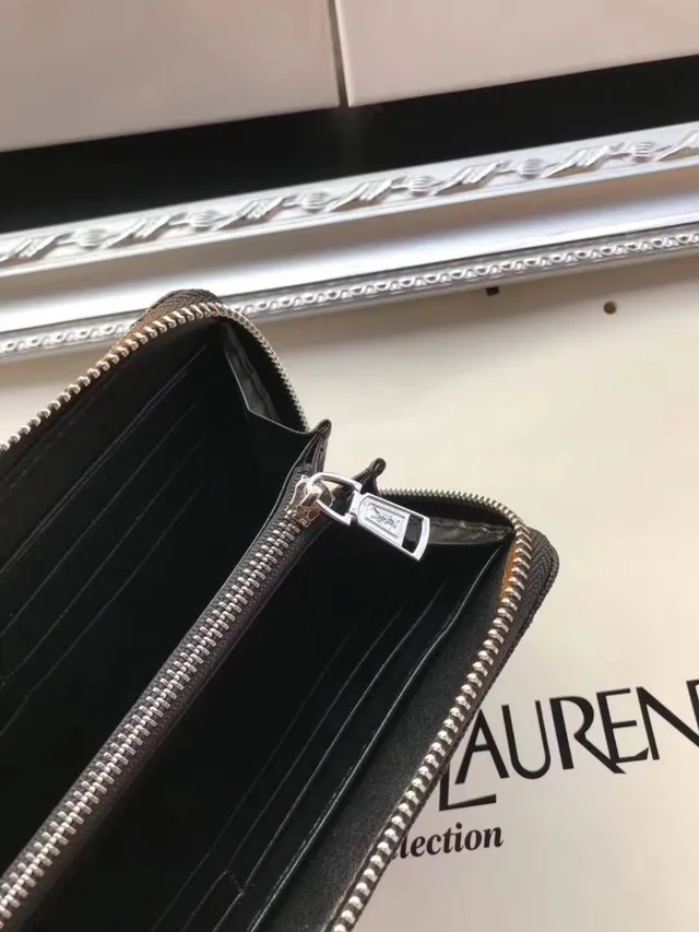 Saint Laurent Loulou Quilted Black Leather Long Wallet 11