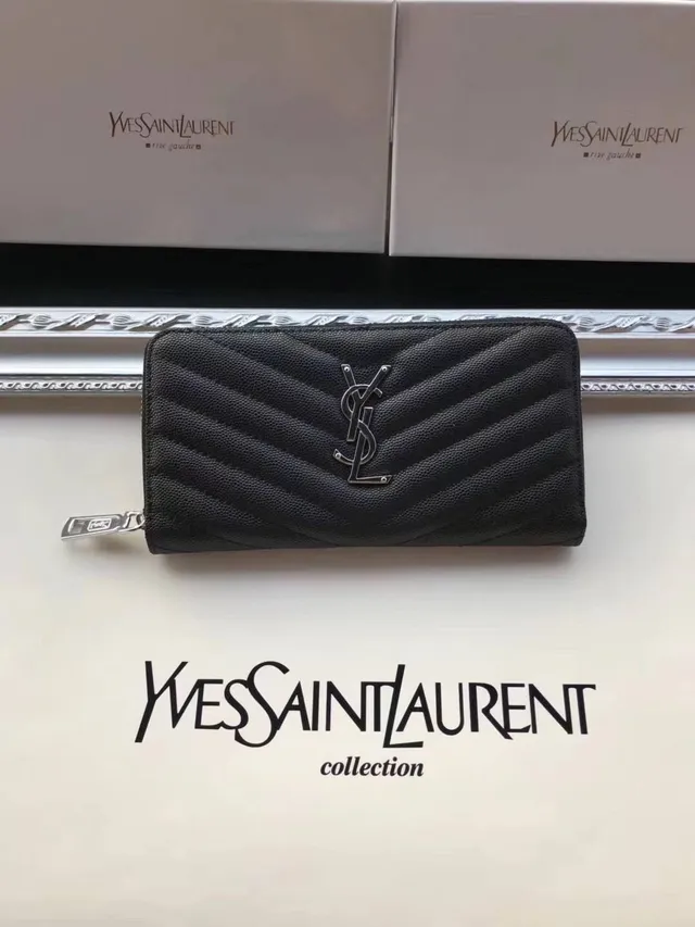 Saint Laurent Loulou Quilted Black Leather Long Wallet 12