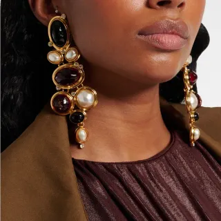 Saint Laurent Multi-Stone Chandelier Earrings