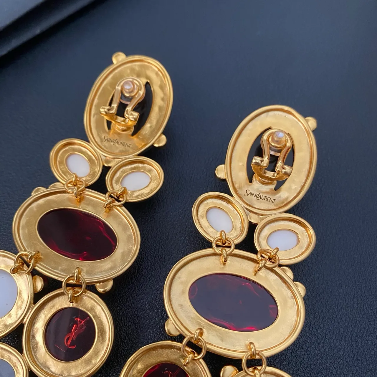 Saint Laurent Multi-Stone Chandelier Earrings 3