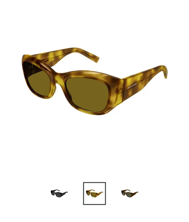 Saint Laurent SL 207 Tortoiseshell Oversized Rectangular Sunglasses 3